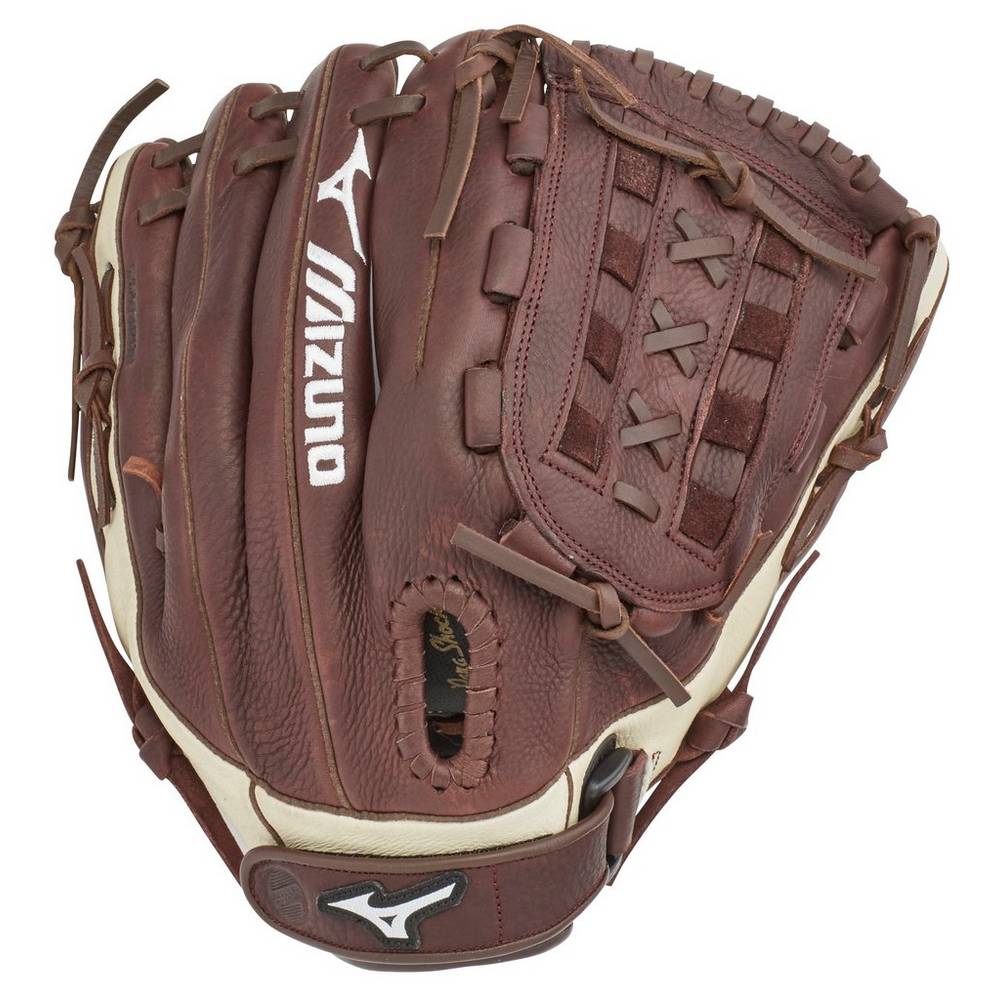 Guanti Mizuno Softball Franchise Series Slowpitch 12.5" Uomo - Caffè/Argento - 90836-HARI